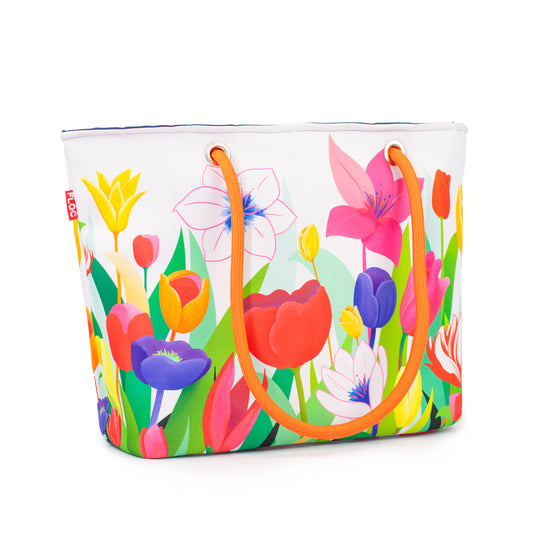 Tote Bag Flores Coloridas Branca