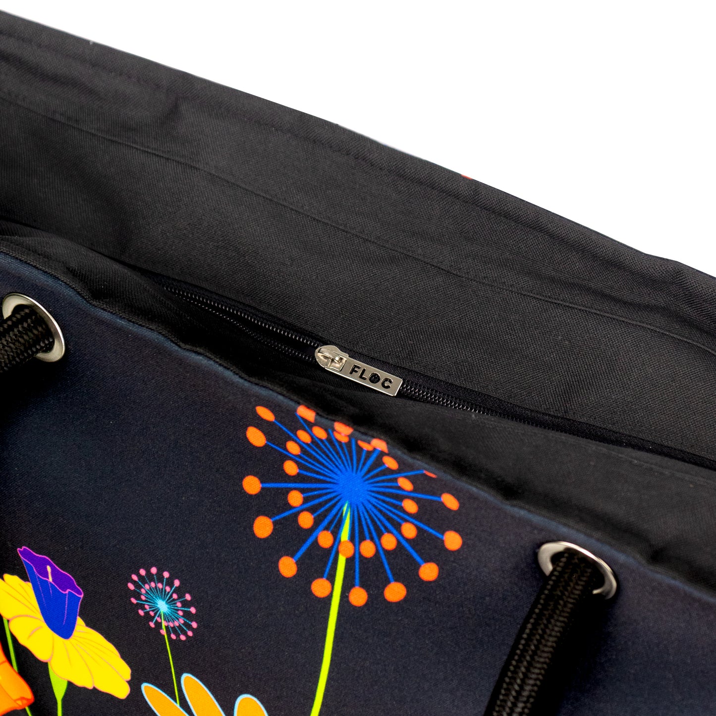 Tote Bag Flores Coloridas Preta